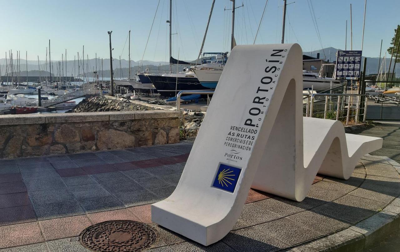 Apartamento Con Piscina En Portosín Esterno foto