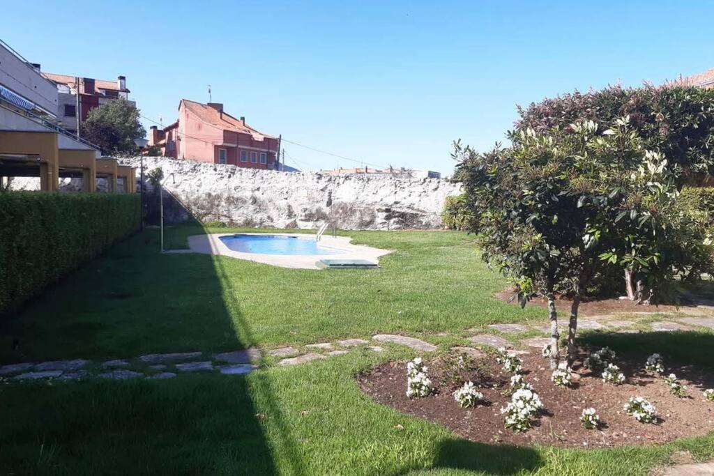 Apartamento Con Piscina En Portosín Esterno foto